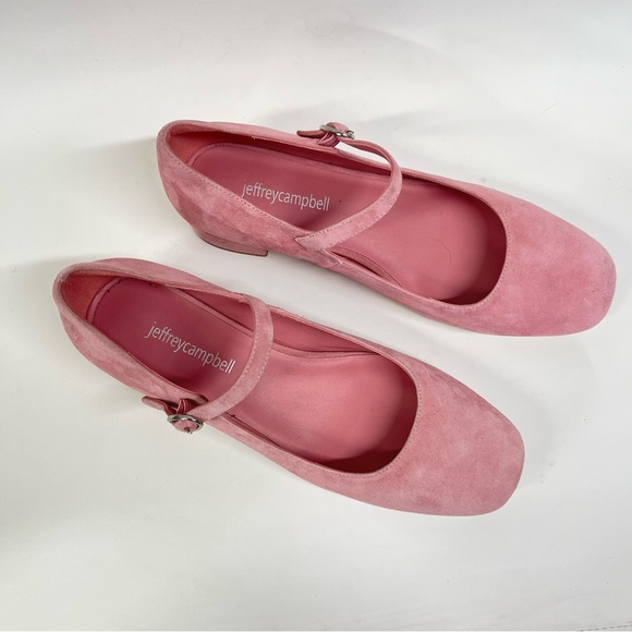 Jeffrey Campbell Pink Suede Mary Jane Heels - Picture 2 of 12